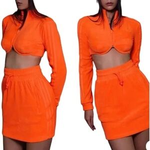 Jeremy Scott x Adidas Women’s Orange Crop Jacket